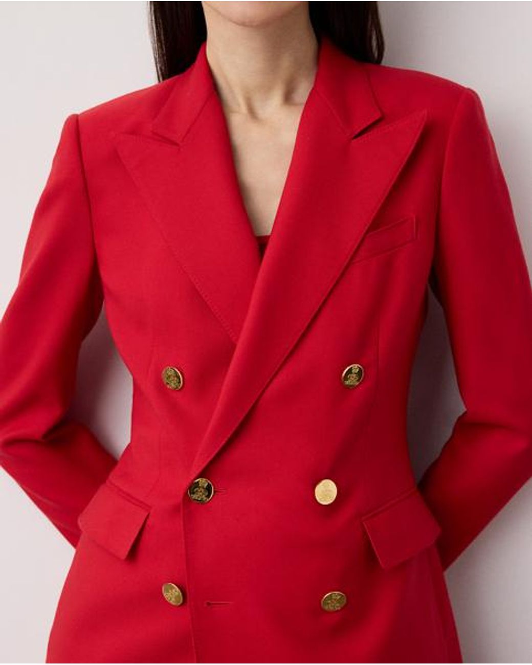 Ralph Lauren Red Camden Cashmere Jacket
