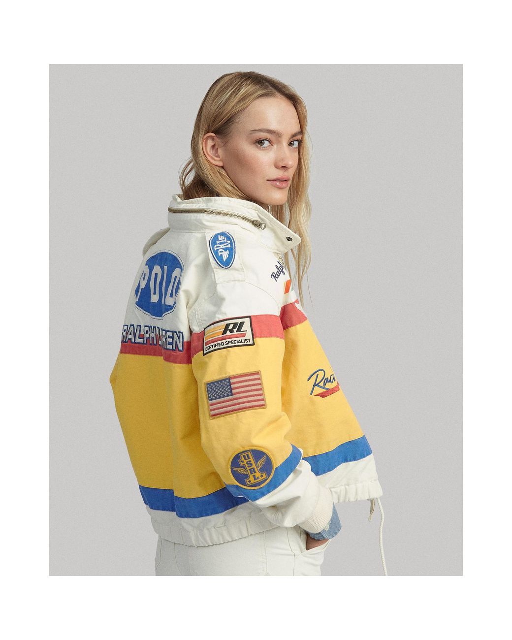 Polo Ralph Lauren Cotton Canvas Racing Jacket in Yellow | Lyst UK