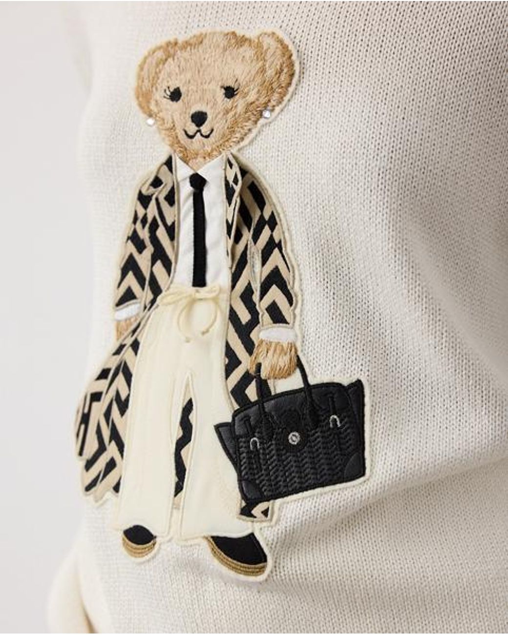 Ralph Lauren Gray Spring Polo Bear Silk Jumper