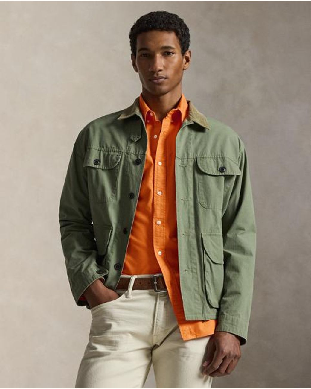 Polo Ralph Lauren Orange Custom Fit Garment-Dyed Oxford Shirt for men