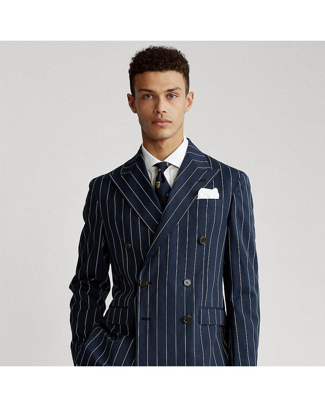 Polo Ralph Lauren Cotton Polo Soft Striped Twill Suit Jacket in Navy /  Cream (Blue) for Men | Lyst