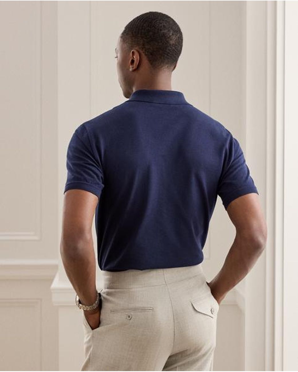 Ralph Lauren Blue Cotton-Cashmere Piqué Polo Shirt for men