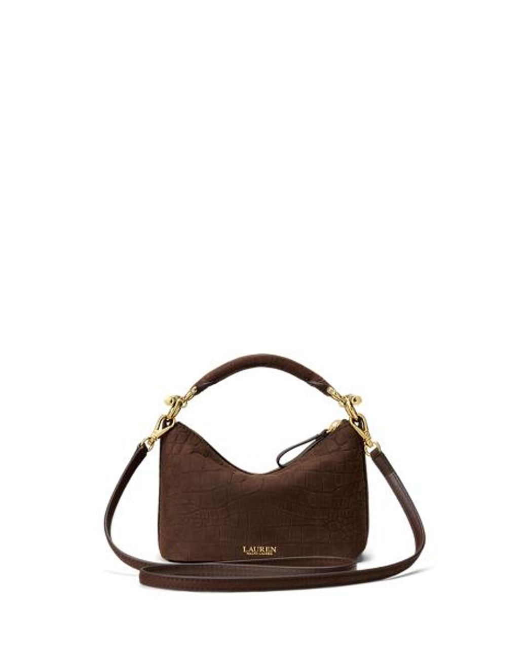 Ralph Lauren Green Embossed Nubuck Mini Blaike Shoulder Bag