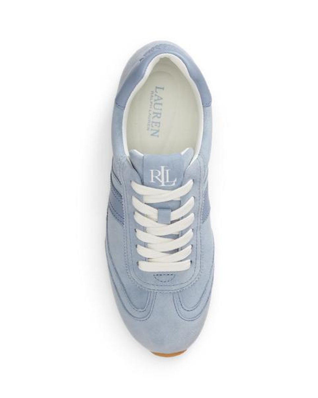 Ralph Lauren Blue Dani Suede & Leather Low-Profile Trainer