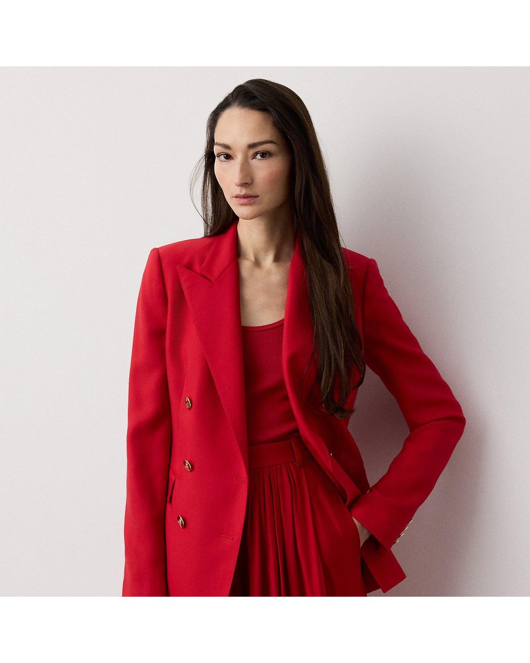 Ralph Lauren Red Camden Cashmere Jacket