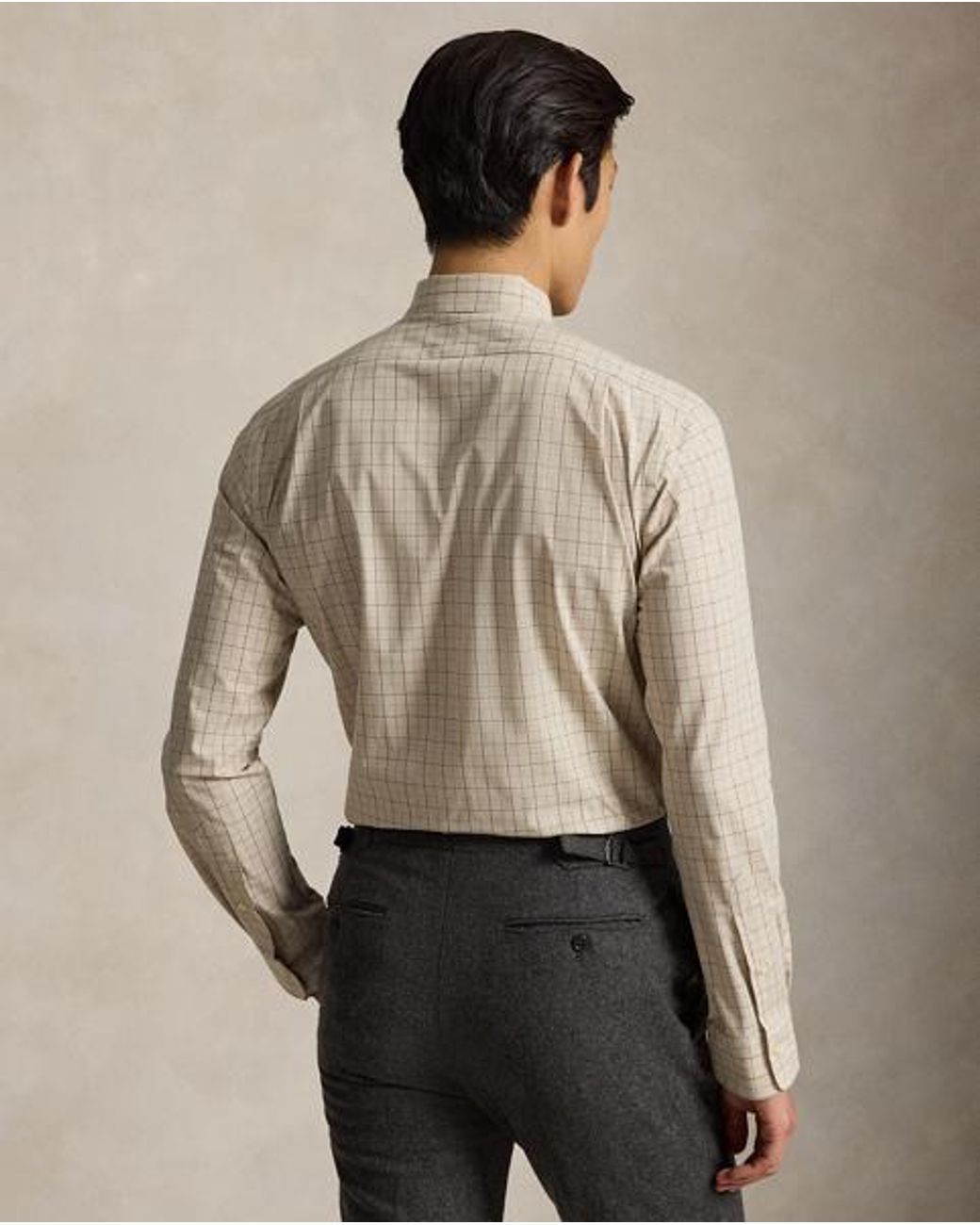 Polo Ralph Lauren Natural Custom Fit Checked Stretch Poplin Shirt for men
