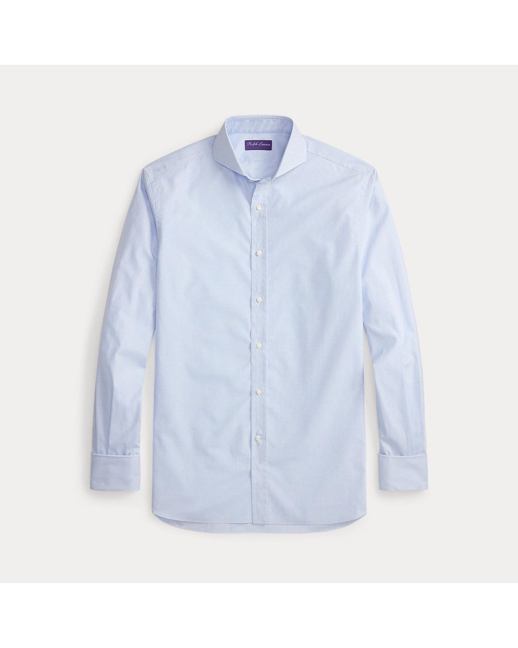 Ralph Lauren Blue Mini-Tattersall French Cuff Shirt for men