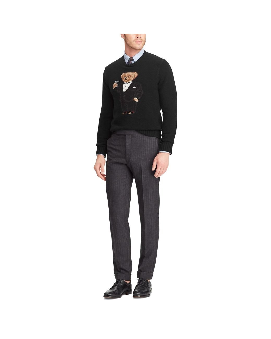 Polo Ralph Lauren Martini Bear Wool Jumper in Black for Men Lyst UK