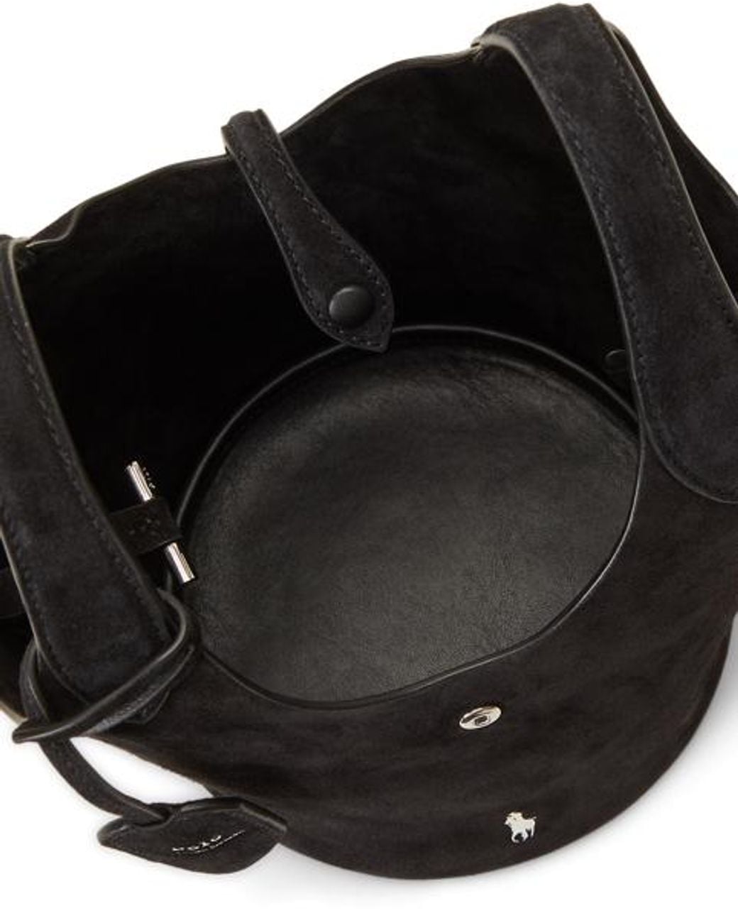 Polo Ralph Lauren Black Polo Play Suede Small Tote & Crossbody