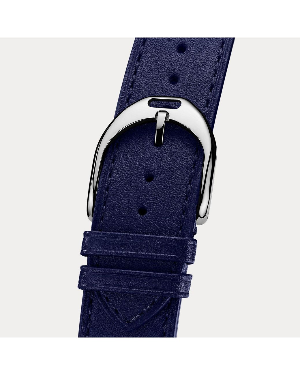 Ralph Lauren Blue Petite Stirrup Calfskin Watch Strap