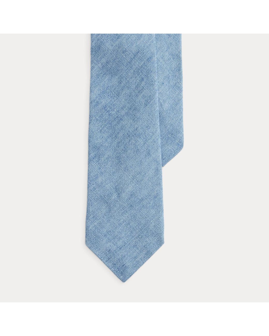Ralph Lauren Blue Cotton Denim Tie