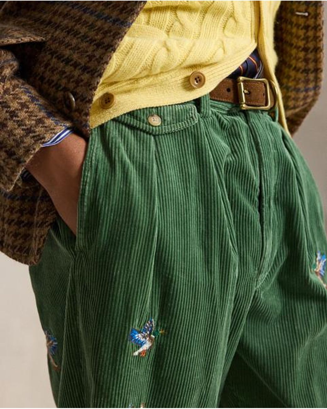 Polo Ralph Lauren Green Whitman Relaxed Fit Embroidered Pant for men