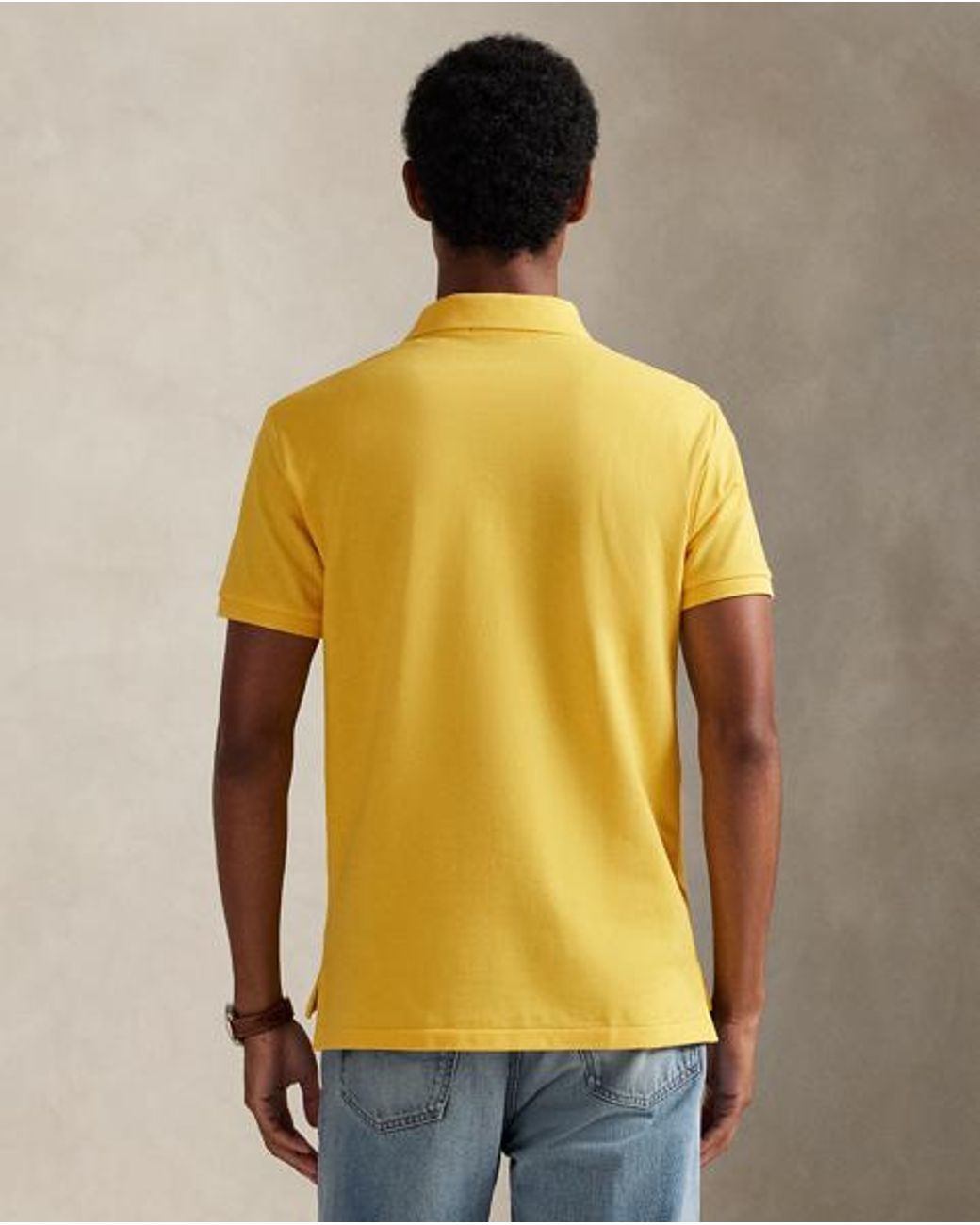 Polo Ralph Lauren Yellow Custom Slim Fit Ss Knit Polo for men