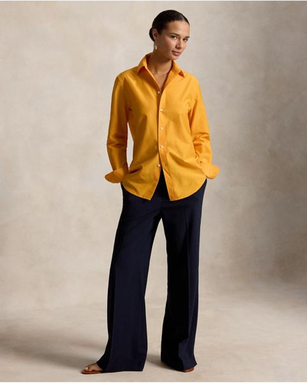 Polo Ralph Lauren Orange Relaxed Fit Cotton-Silk Shirt