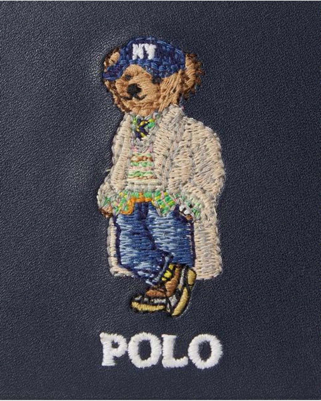 Polo Ralph Lauren Blue Polo Bear Leather Card Case for men