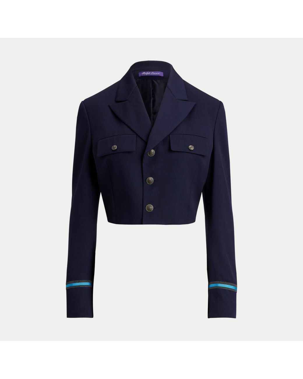 Ralph Lauren Blue Nell Wool-Blend Gabardine Jacket