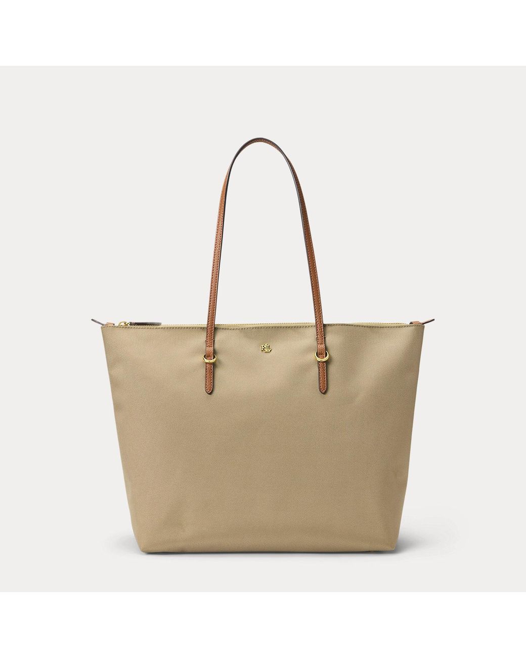Ralph Lauren Brown Nylon Large Keaton Tote Bag