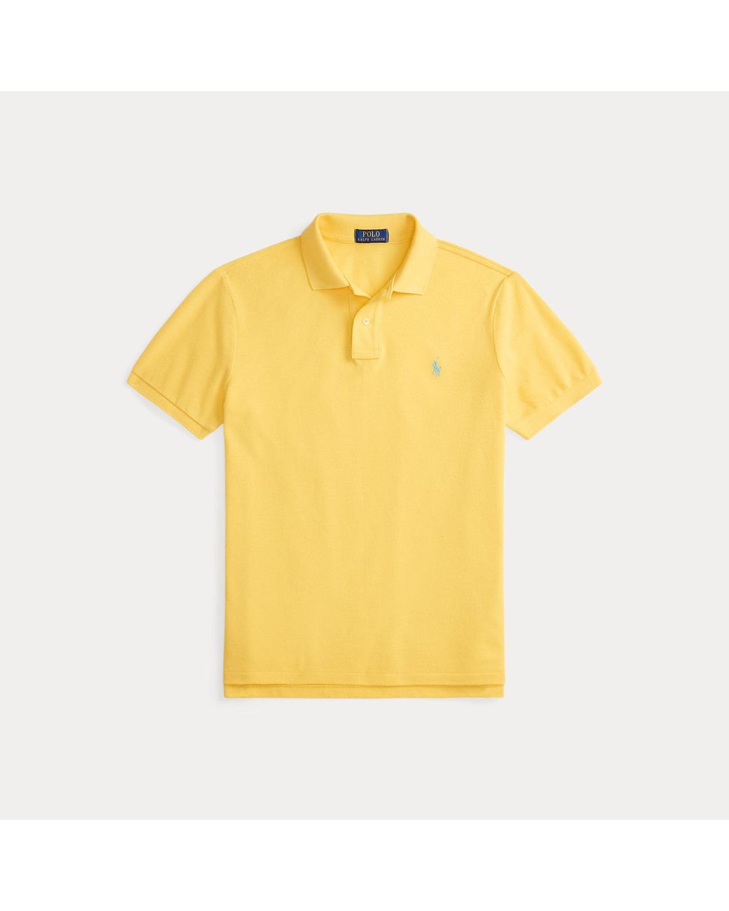 Polo Ralph Lauren Yellow The Iconic Custom Slim Fit Mesh Polo for men