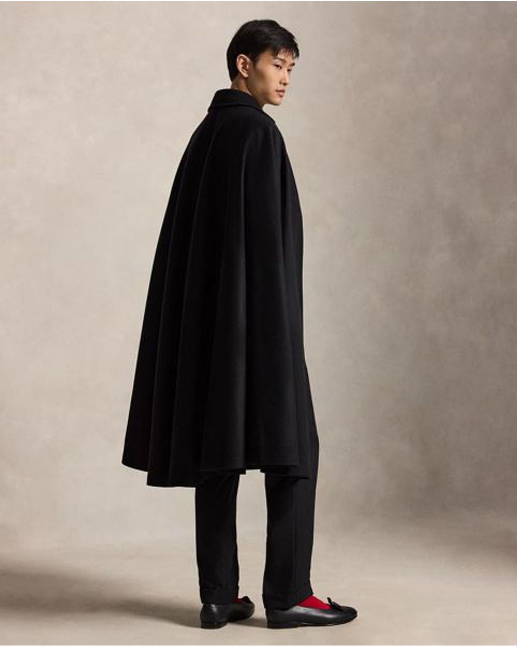 Polo Ralph Lauren Black Wool Melton Cape for men