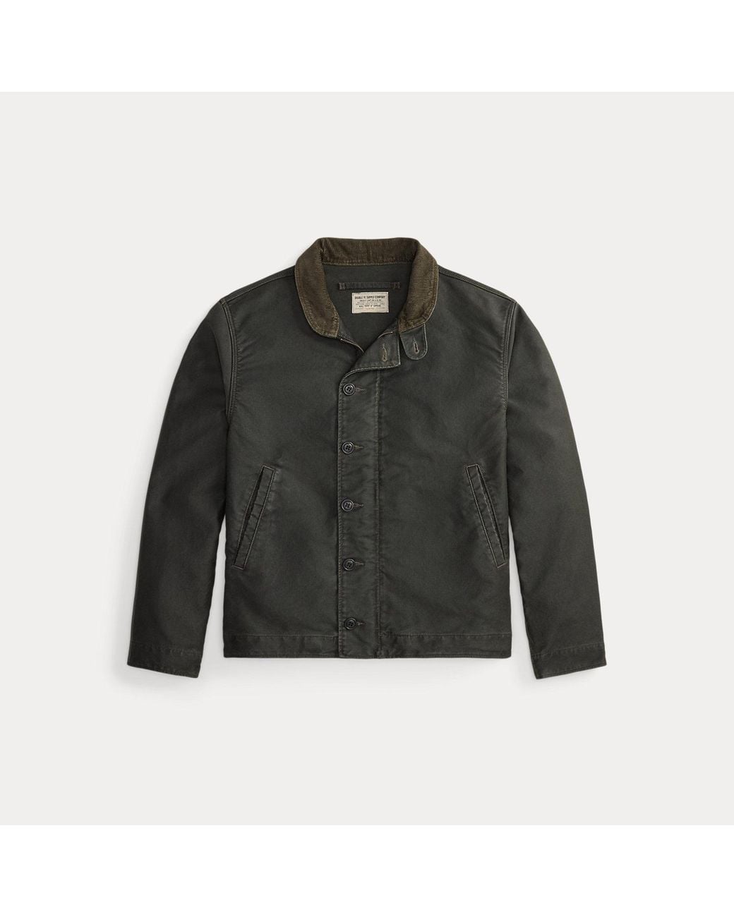 RRL Black Corduroy-Collar Cotton Deck Jacket for men