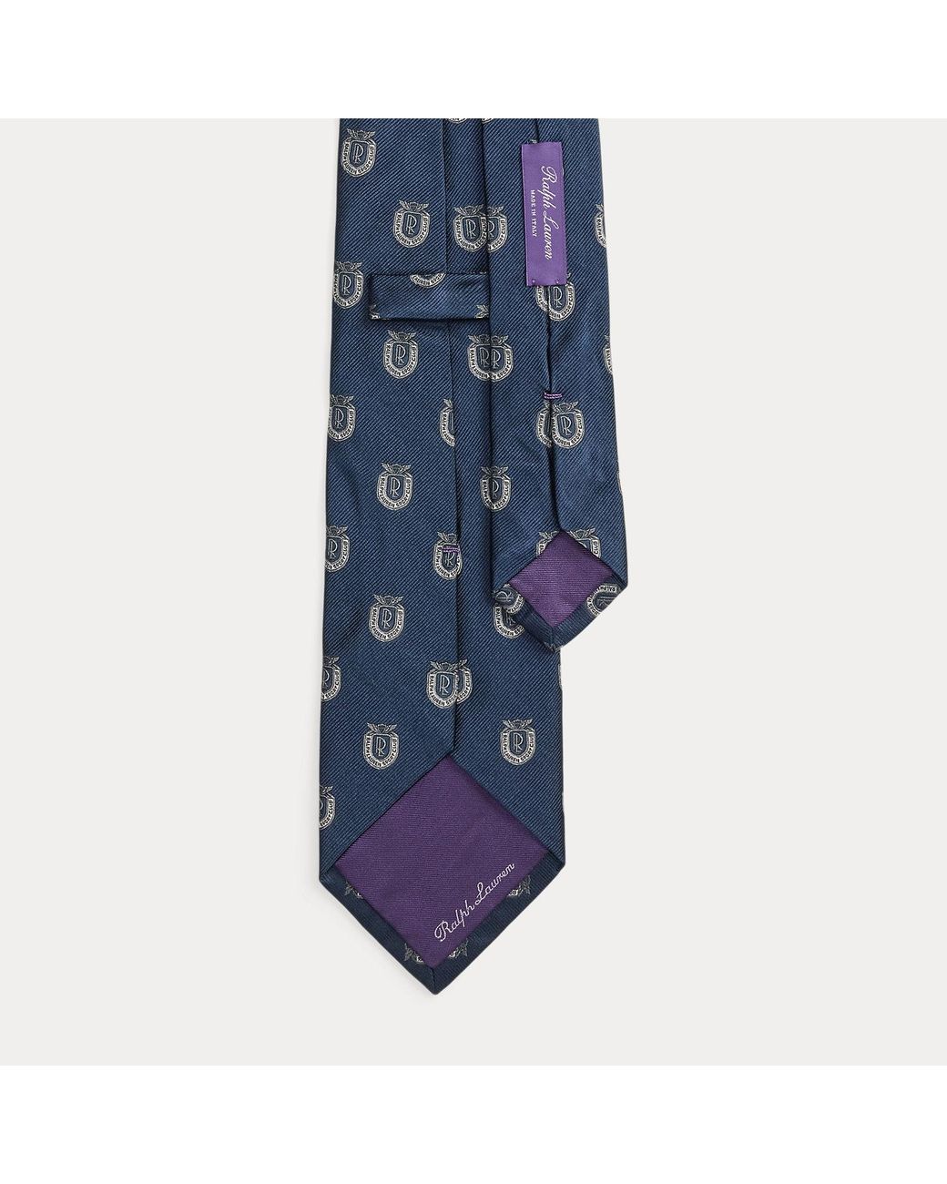 Ralph Lauren Blue Silk Club Tie for men