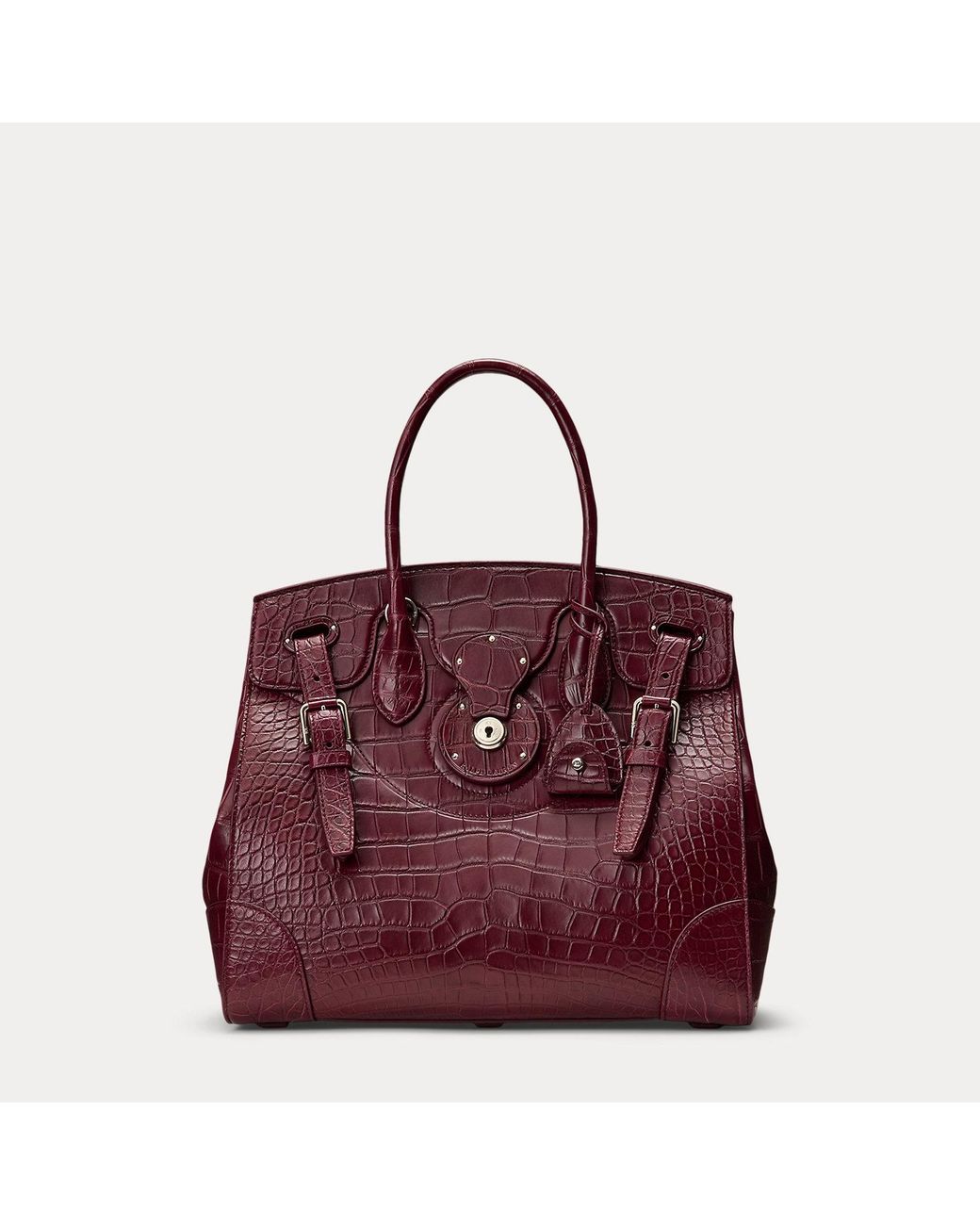 Ralph Lauren Purple Soft Ricky 33 Caiman Bag