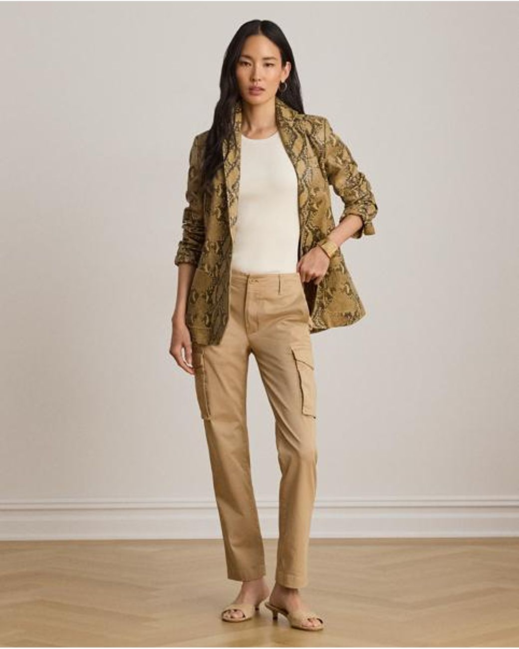 Ralph Lauren Natural Chino Cropped Cargo Pant