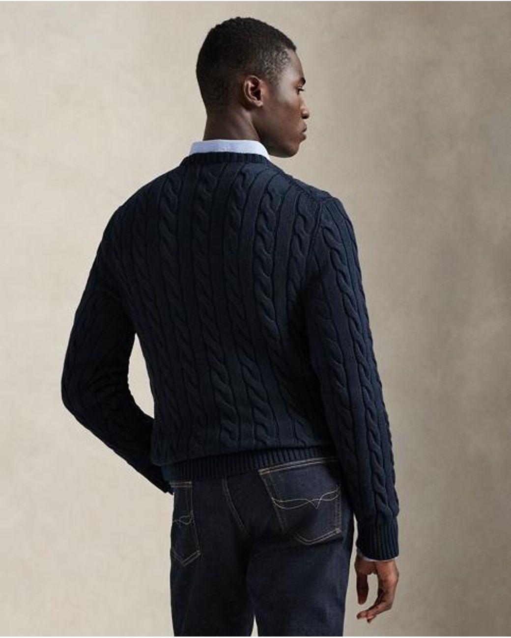 Polo Ralph Lauren Blue Cable-Knit Cotton Sweater for men