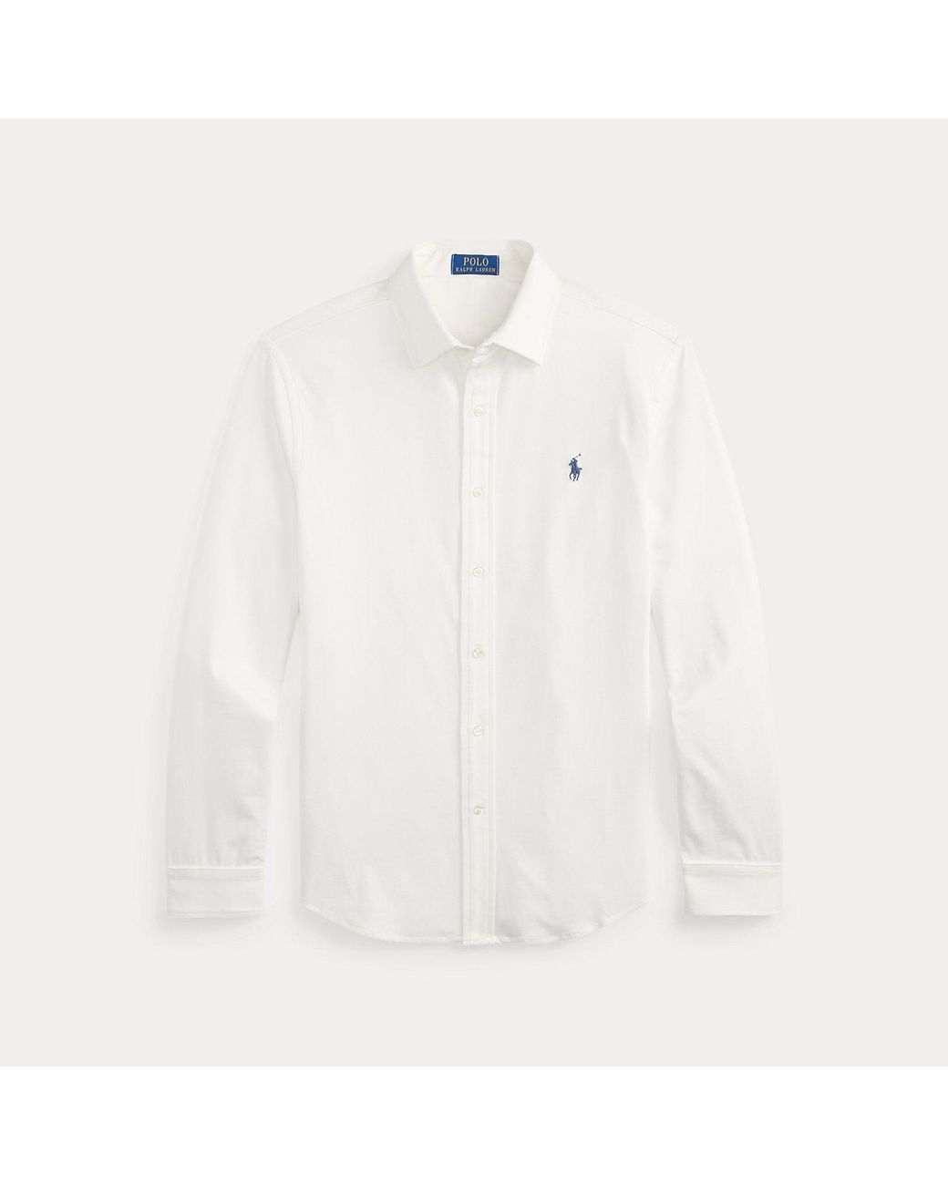 Polo Ralph Lauren White Stretch Knit Oxford Shirt for men