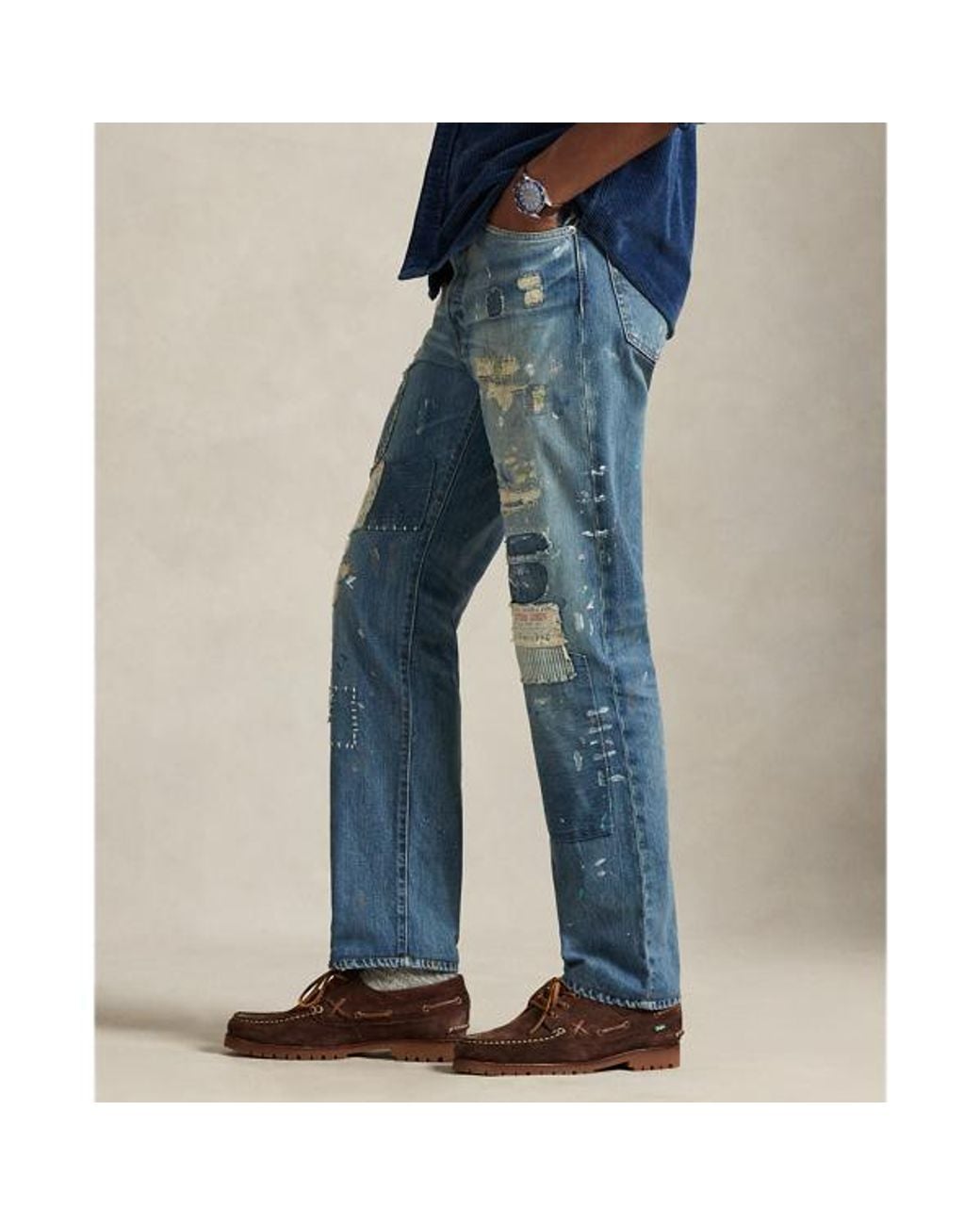Polo Ralph Lauren Heritage Straight Distressed Jean in Blue for