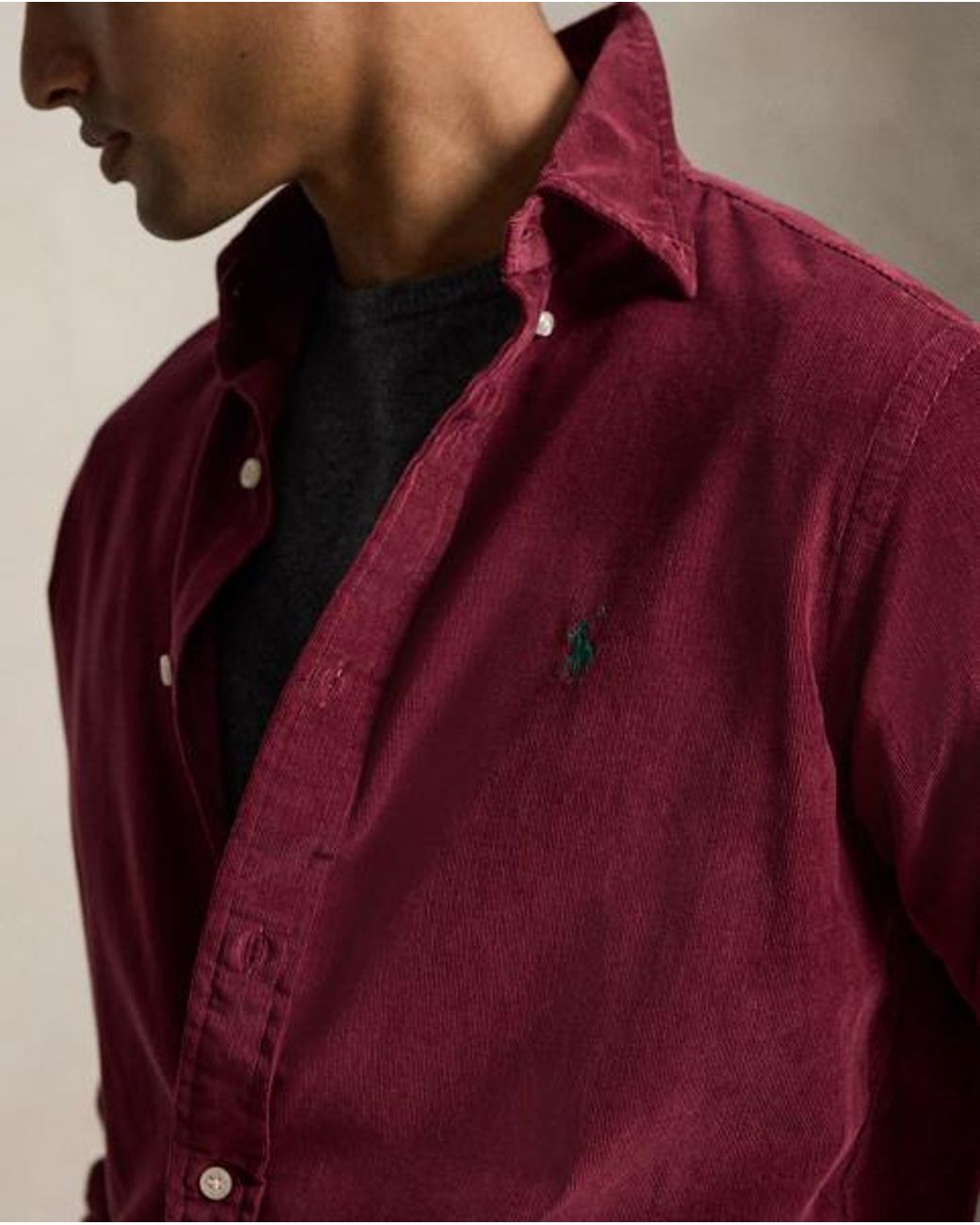 Polo Ralph Lauren Red Custom Fit Corduroy Shirt for men