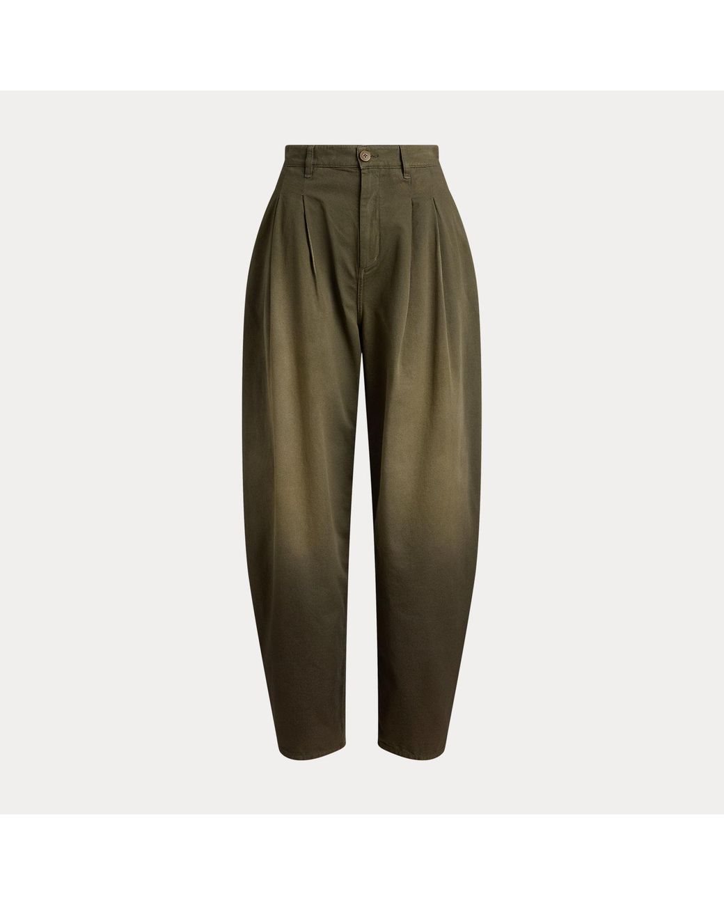 Ralph Lauren Green Ellen Foiled Cotton Denim Chino Trouser