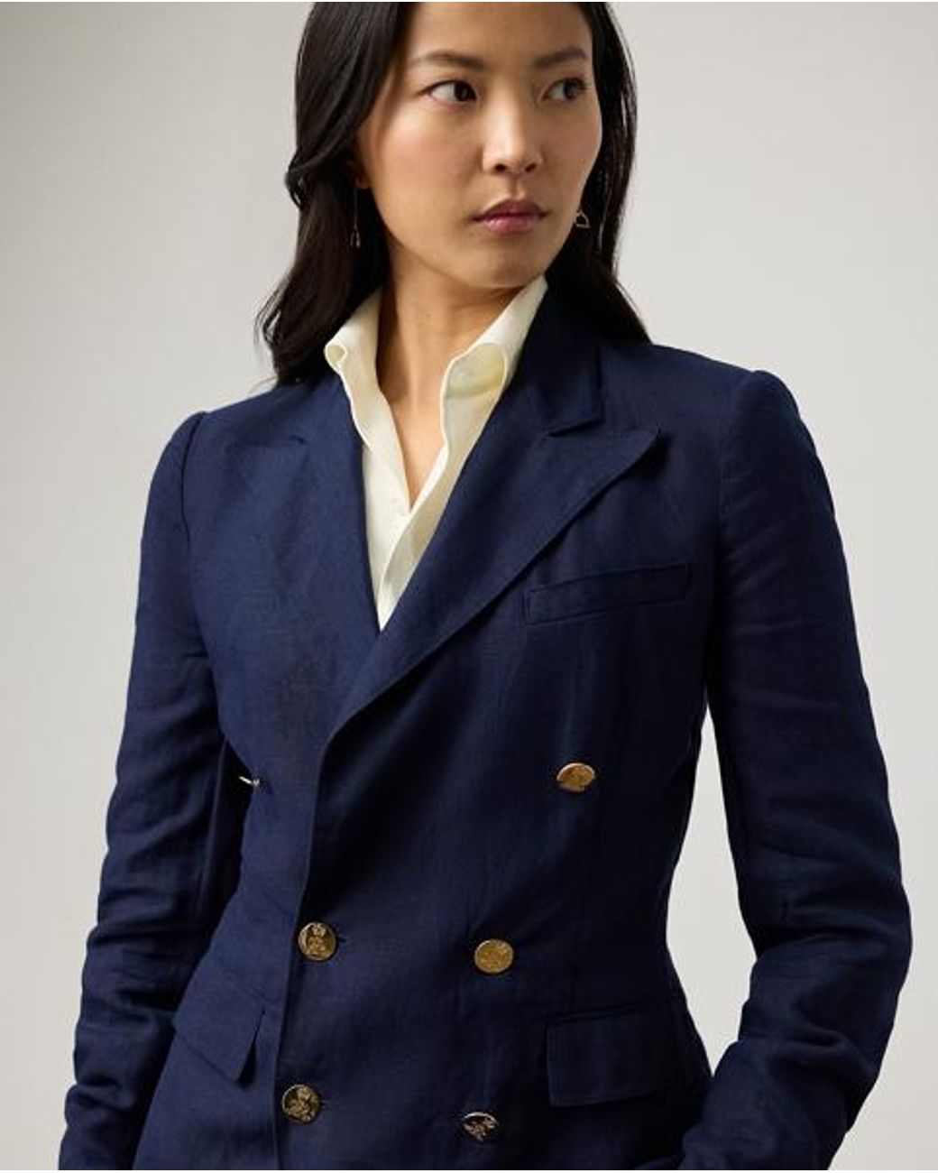 Ralph Lauren Blue Camden Linen Jacket