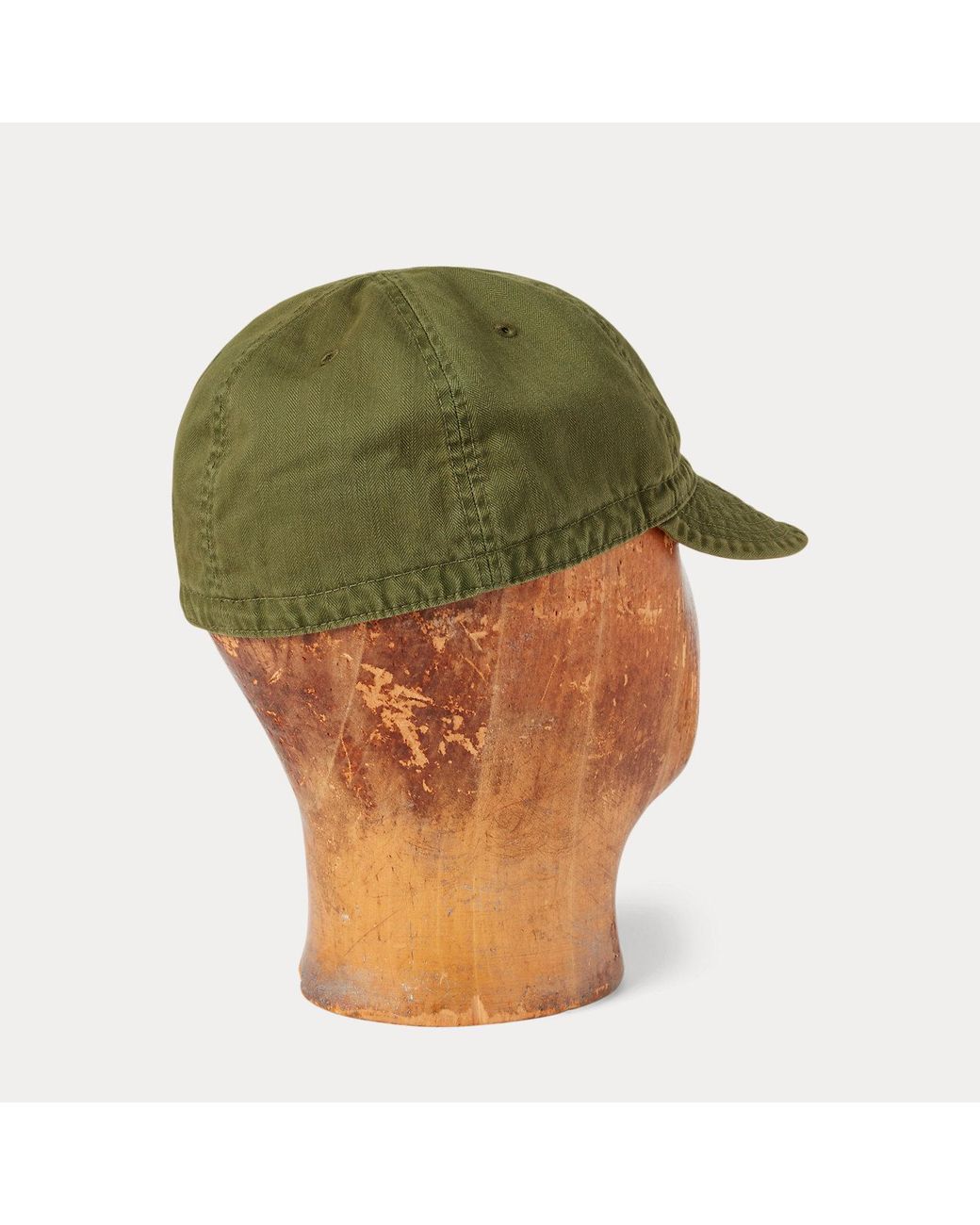 RRL Green Herringbone Twill Service Cap for men