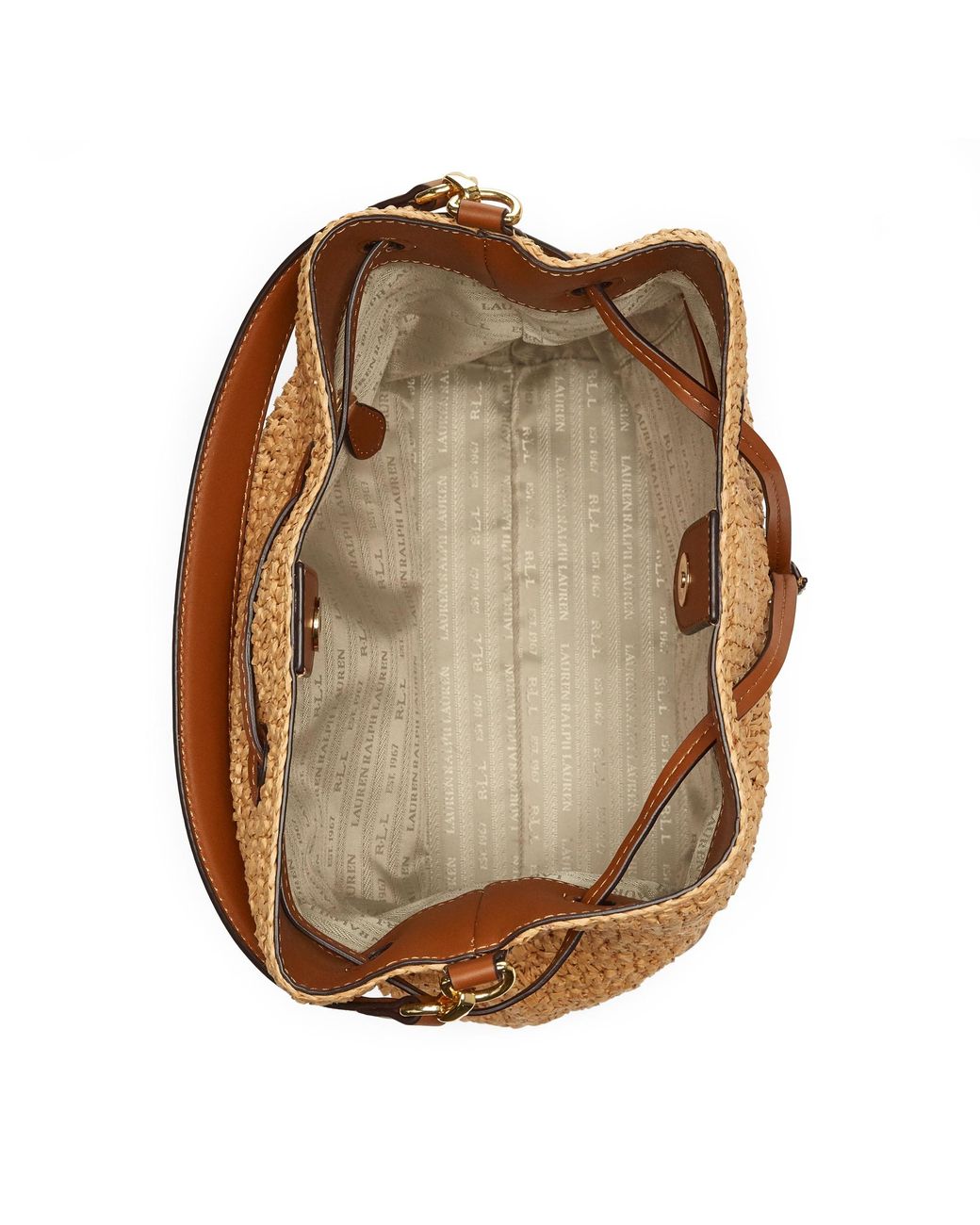 特別価格！ Ralph Lauren Crochet-Straw Debby Drawstring Bag Crochet-Straw Debby Drawstring Bag