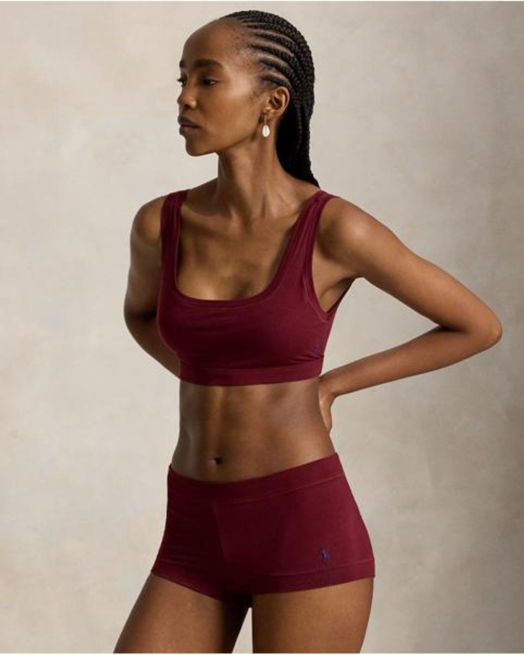 Bralette De Algodón Elástico Polo Ralph Lauren de color Red