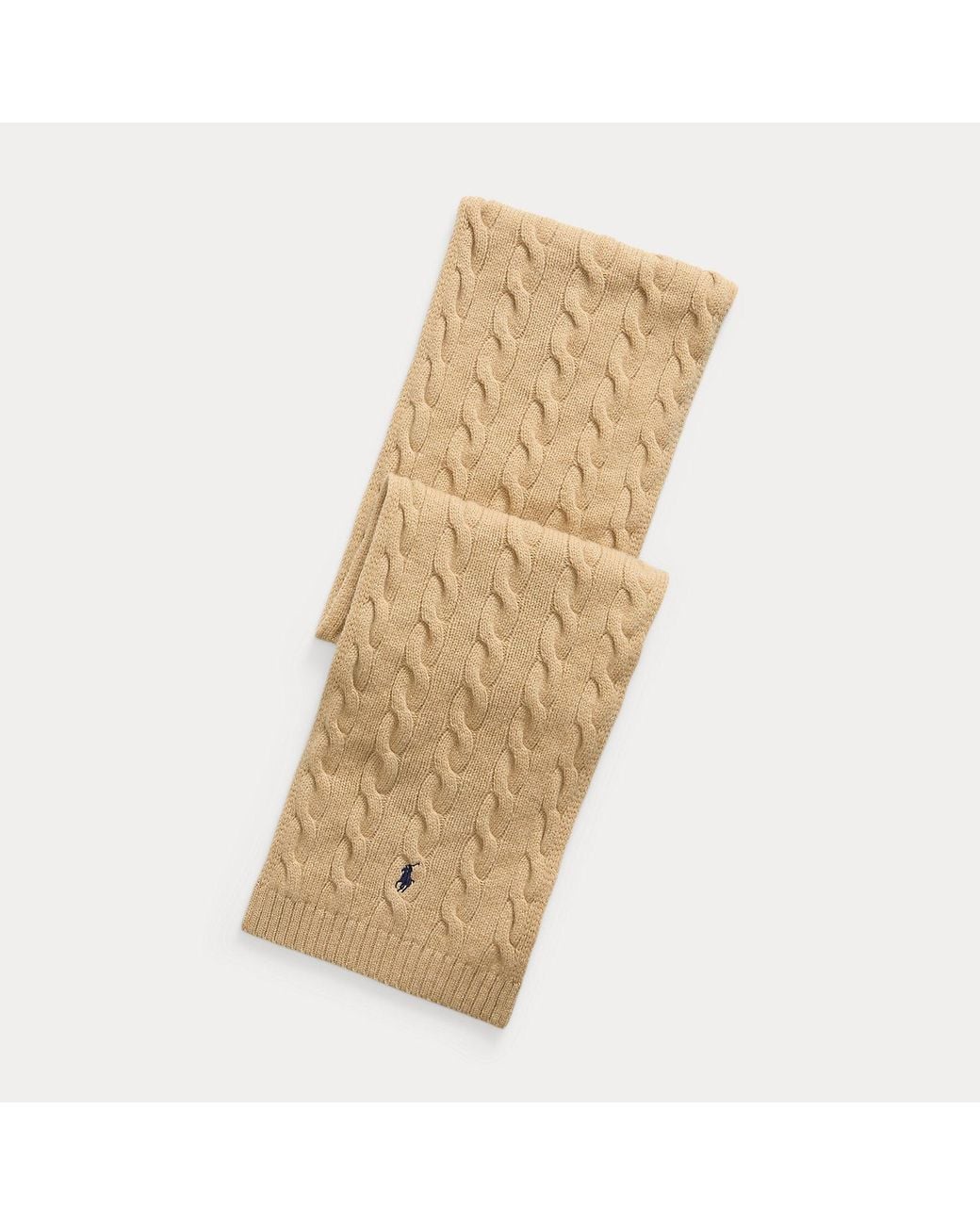 Polo Ralph Lauren Natural Cable-Knit Wool-Cashmere Scarf for men