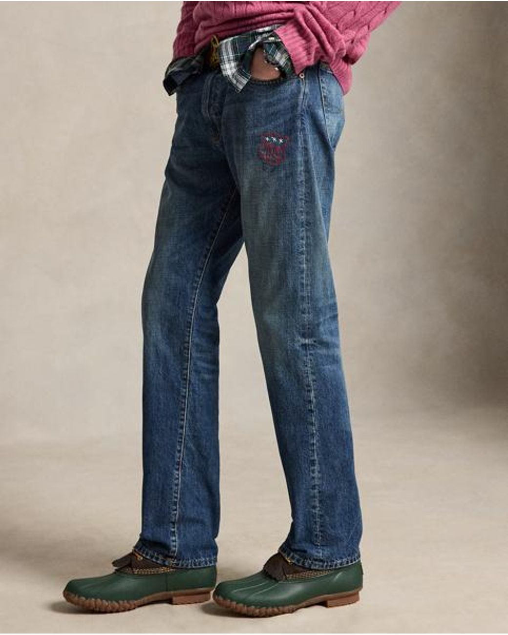 Polo Ralph Lauren Blue Hampton Straight Distressed Jean for men