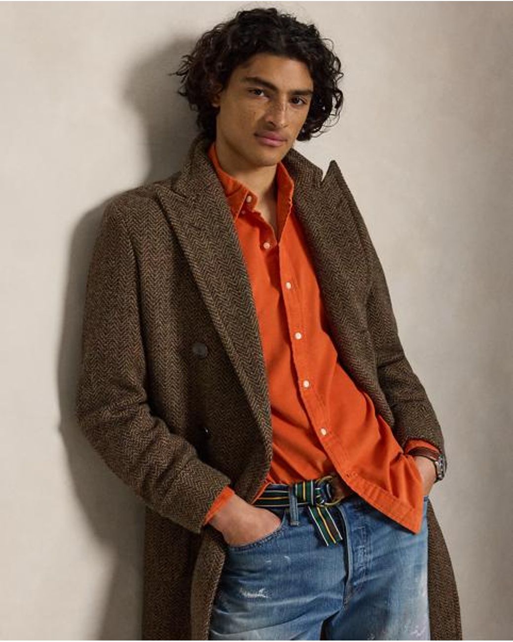 Polo Ralph Lauren Orange Custom Fit Corduroy Shirt for men