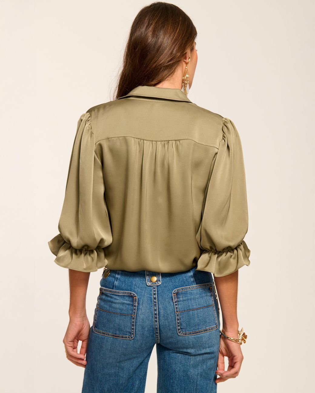 Ramy Brook Blue Dina Button Down Bodysuit