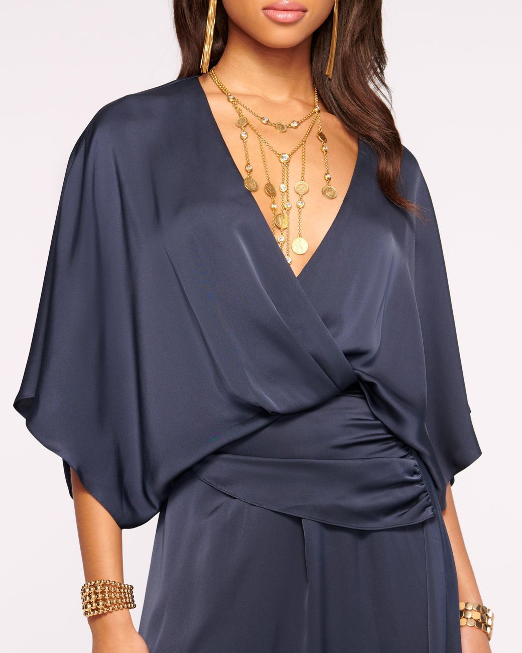 knee length dresses for ladies Ondine Wrap Midi Dress by ALEMAIS main image 0