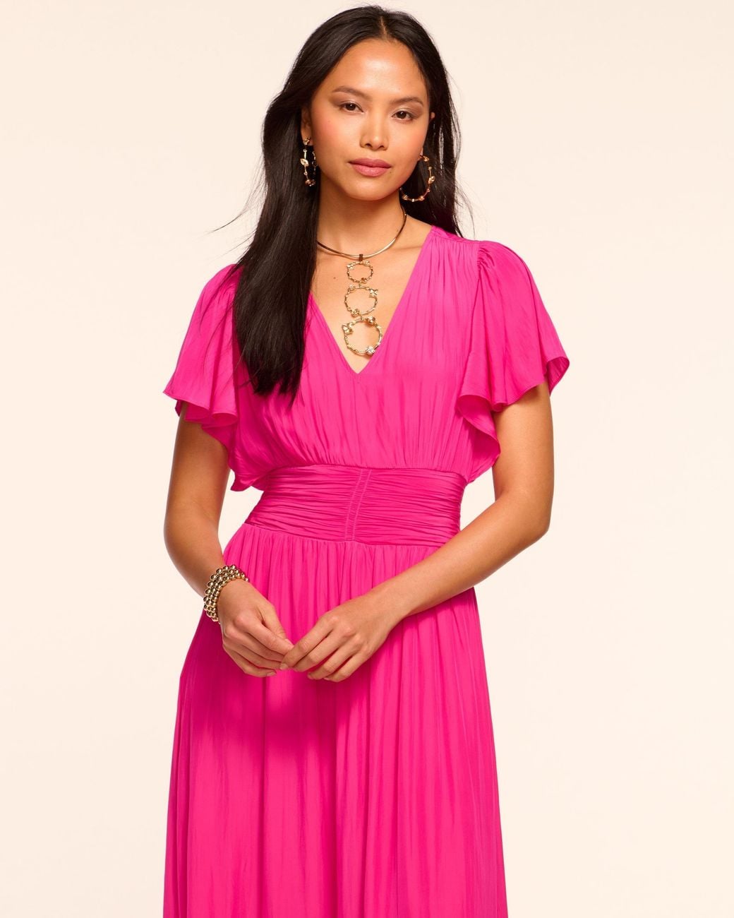 Ramy Brook Joanie Short Sleeve Maxi Dress in Black | Lyst