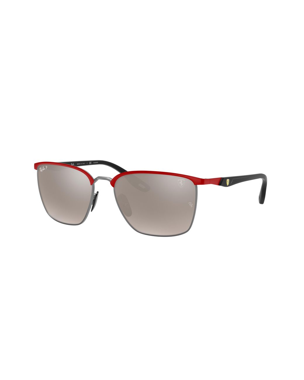 Ray-Ban Women's Black Rb3673m Scuderia Ferrari Collection Sunglasses Frame  Silver Lenses Polarized