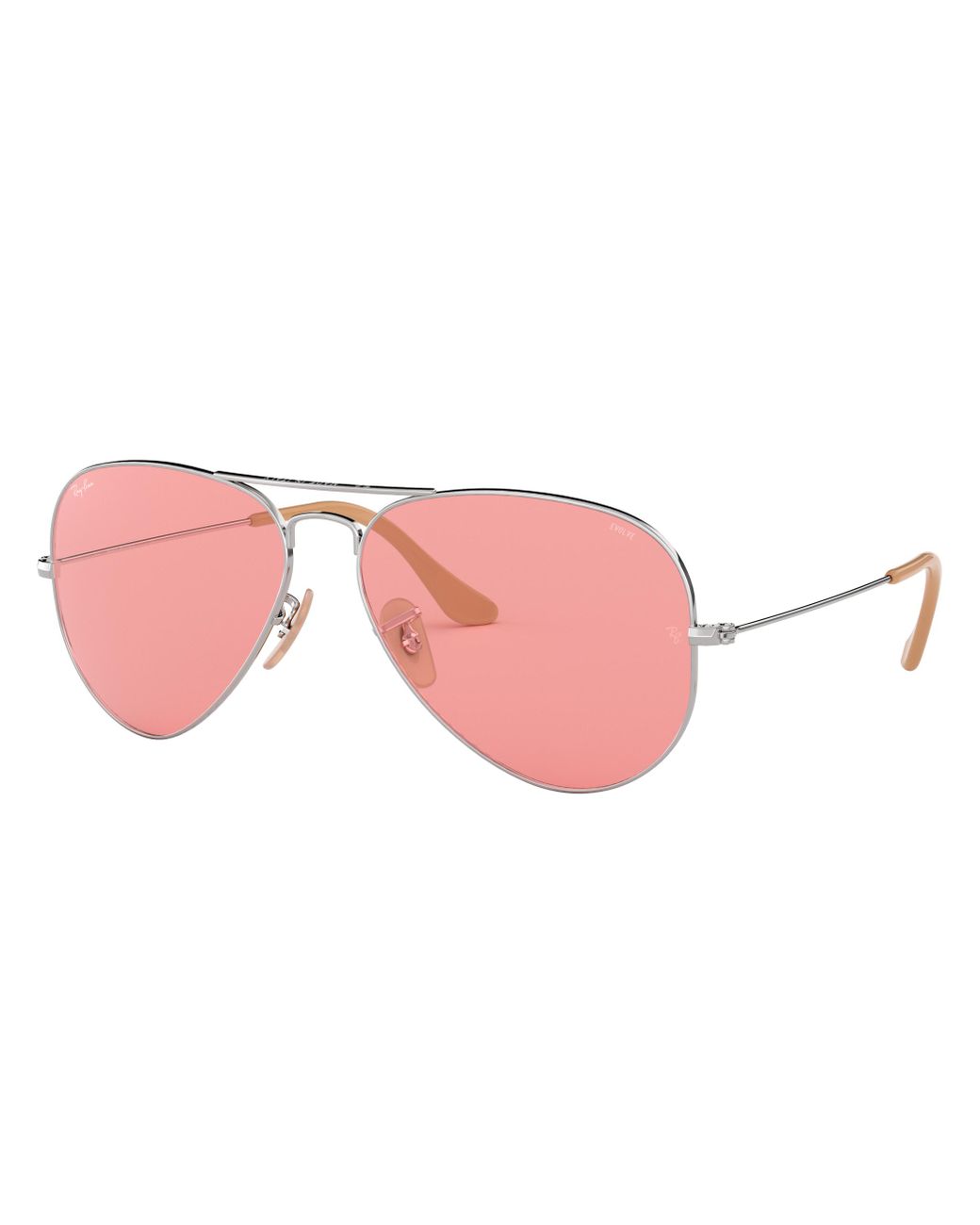Ray-Ban Aviator Washed Evolve Sunglasses Frame Pink Lenses in Black | Lyst