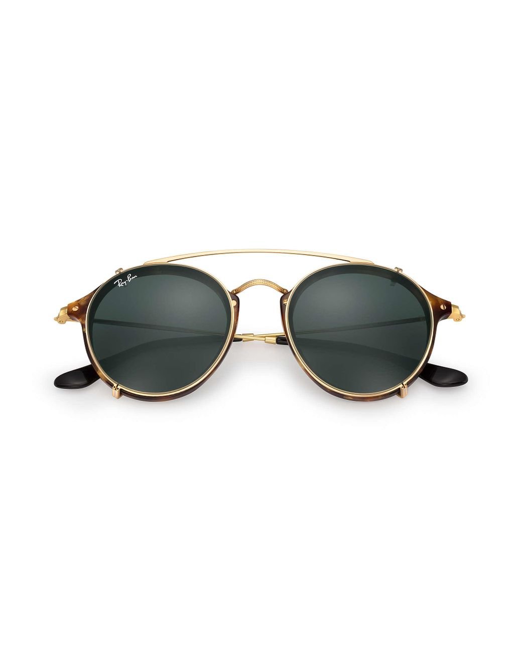 Ray-Ban Synthetic Round Fleck Clip-on for Men | Lyst