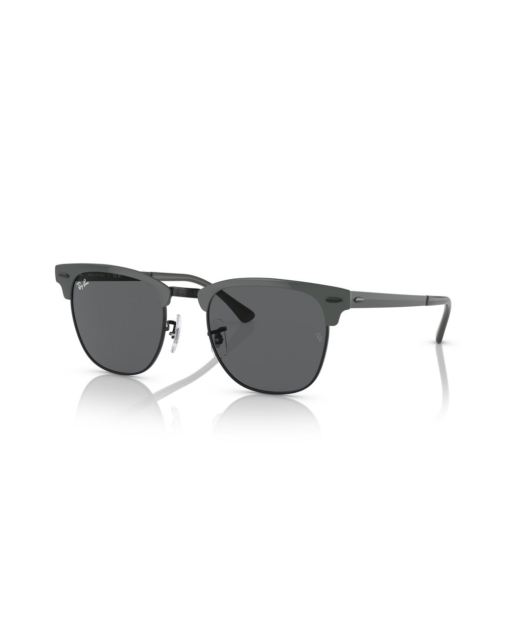 Ray-Ban Clubmaster Metal Zonnebrillen Grey On Black Montuur Grijs Glazen 51-21