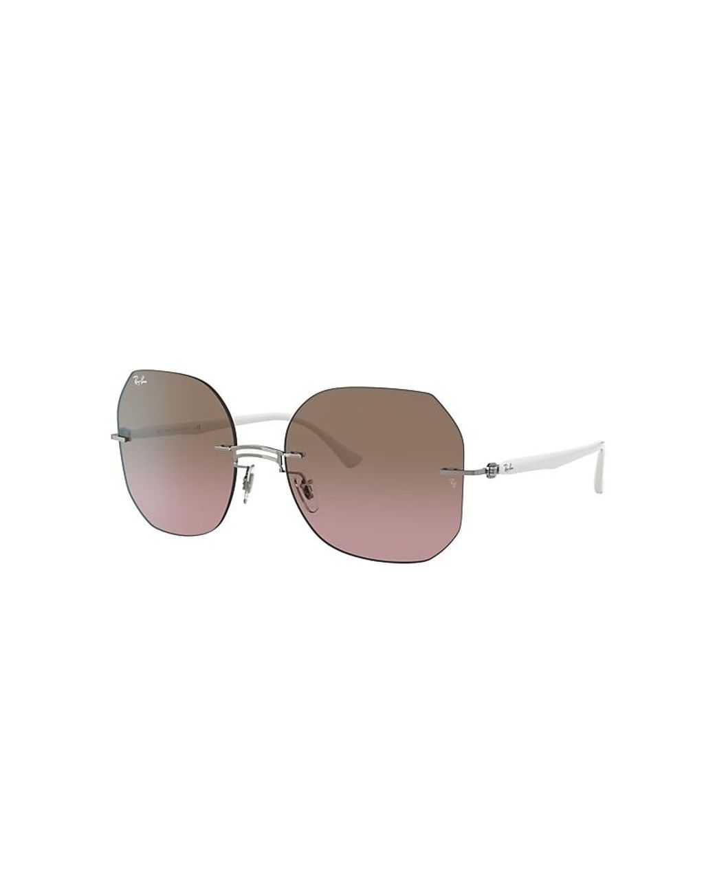Ray-Ban Rb8067 Titanium Zonnebrillen Wit Montuur Violet Glazen 57-18 - Lyst