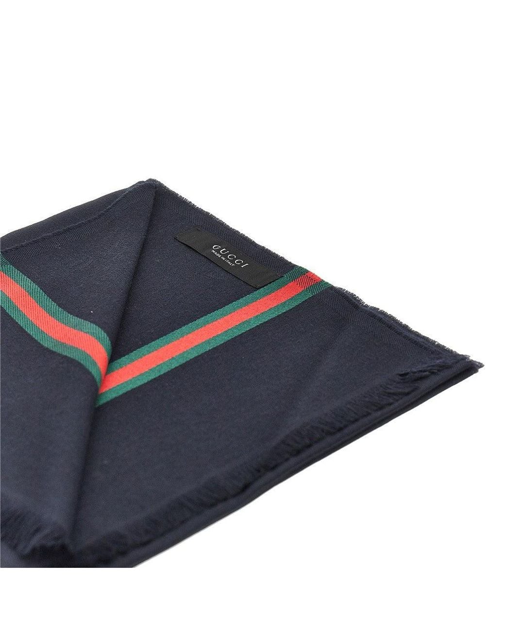 Gucci Blue Silk And Wool Scarf for men