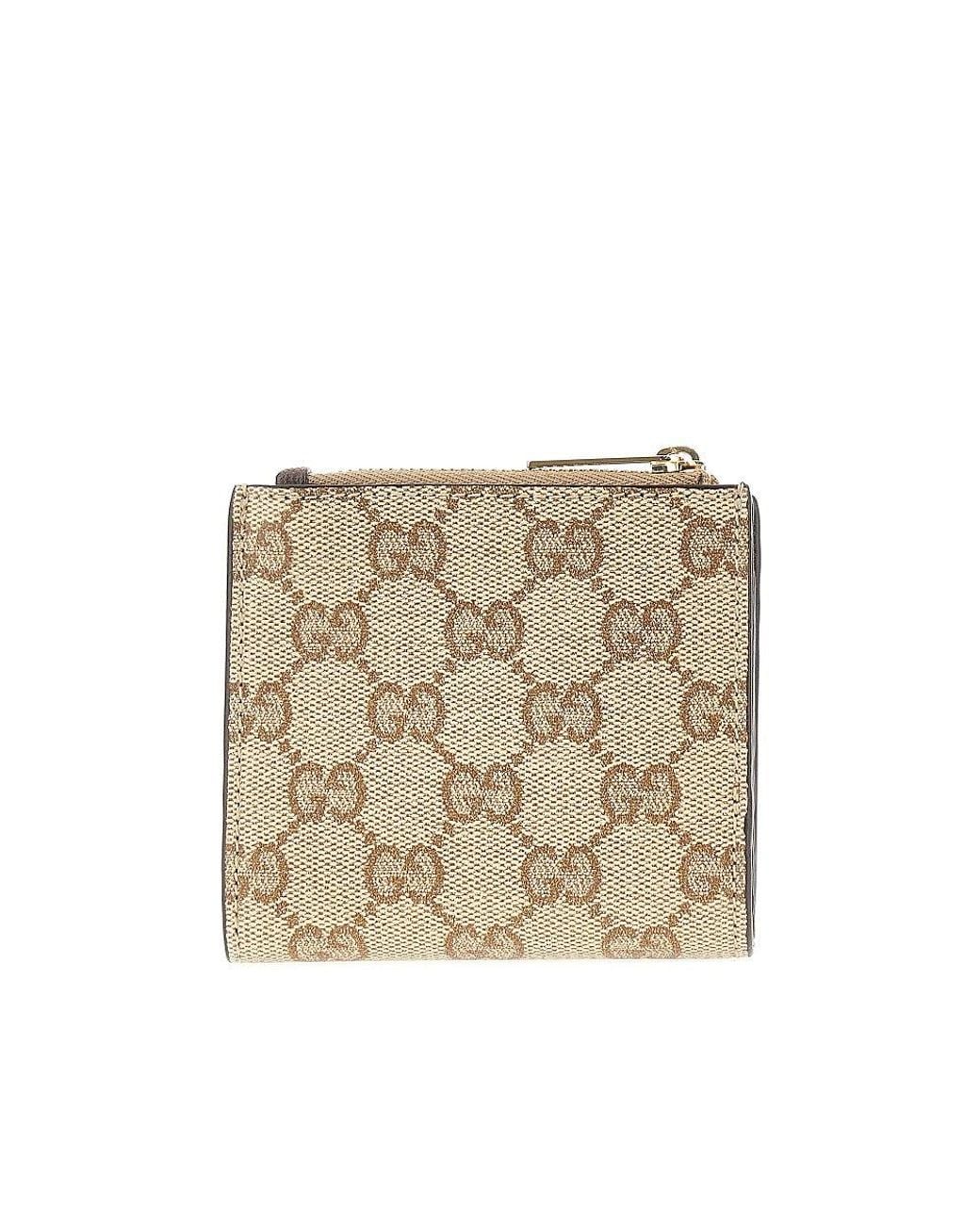 Gucci Brown Coated Gg Fabric Bi-Fold Wallet