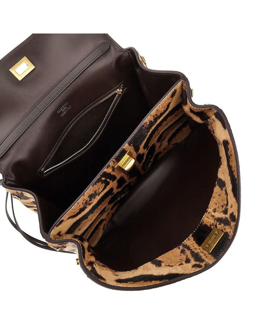 Balenciaga Brown Printed Calfhair Small 'Rodeo' Bag